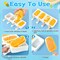 8-Set Silicone Popsicle & Cakesicle Molds with 400 Wooden Sticks – 4-Cavity Reusable Ice Pop & Oval Cake Molds for Kids, DIY Frozen Treats, Easy Release Party Snacks (White)